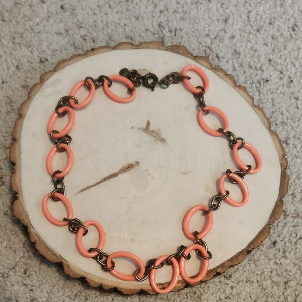J. Crew Peach Design Loop Oval Neckace